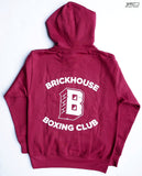 CLASSIC "B" BRICKHOUSE BOXING CLUB HOODED SWEATSHIRT – BURGUNDY