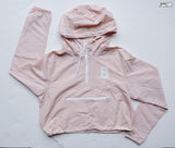 CROPPED WOMEN'S "B" BRICKHOUSE BOXING CLUB WINDBREAKER – POWDER PINK