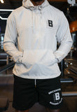 BRICKHOUSE LIGHTWEIGHT QUARTER ZIP HOODED WINDBREAKER (SMOKE)