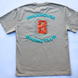 VINTAGE HEAVYWEIGHT OVERSIZED BRICKHOUSE BOXING CLUB T-SHIRT - KHAKI, ORANGE, & TEAL