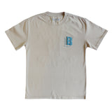 VINTAGE HEAVYWEIGHT OVERSIZED BRICKHOUSE BOXING CLUB T-SHIRT - KHAKI & BLUE